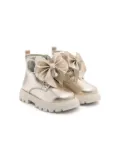 Monnalisa bow-detail ankle boots - Gold