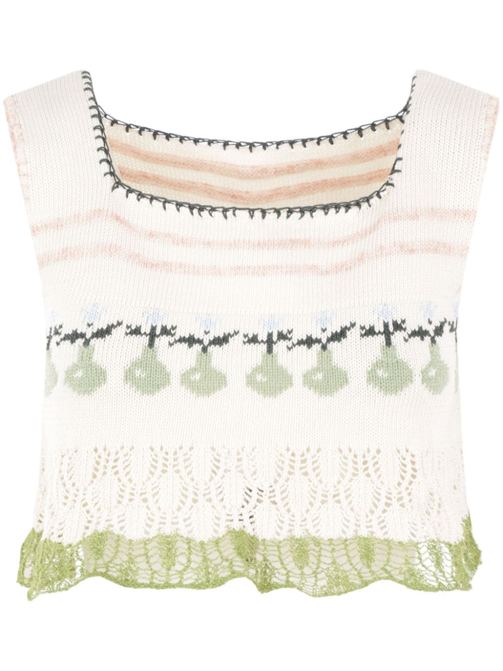 Shop Rabbit Lace Sombre Knitted Top In Neutrals
