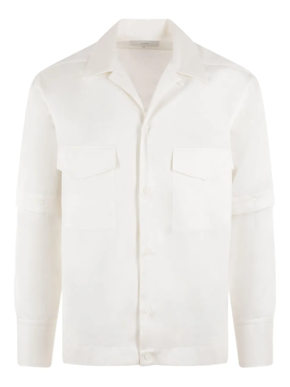 Setchu Notched-lapel Cotton Shirt In White