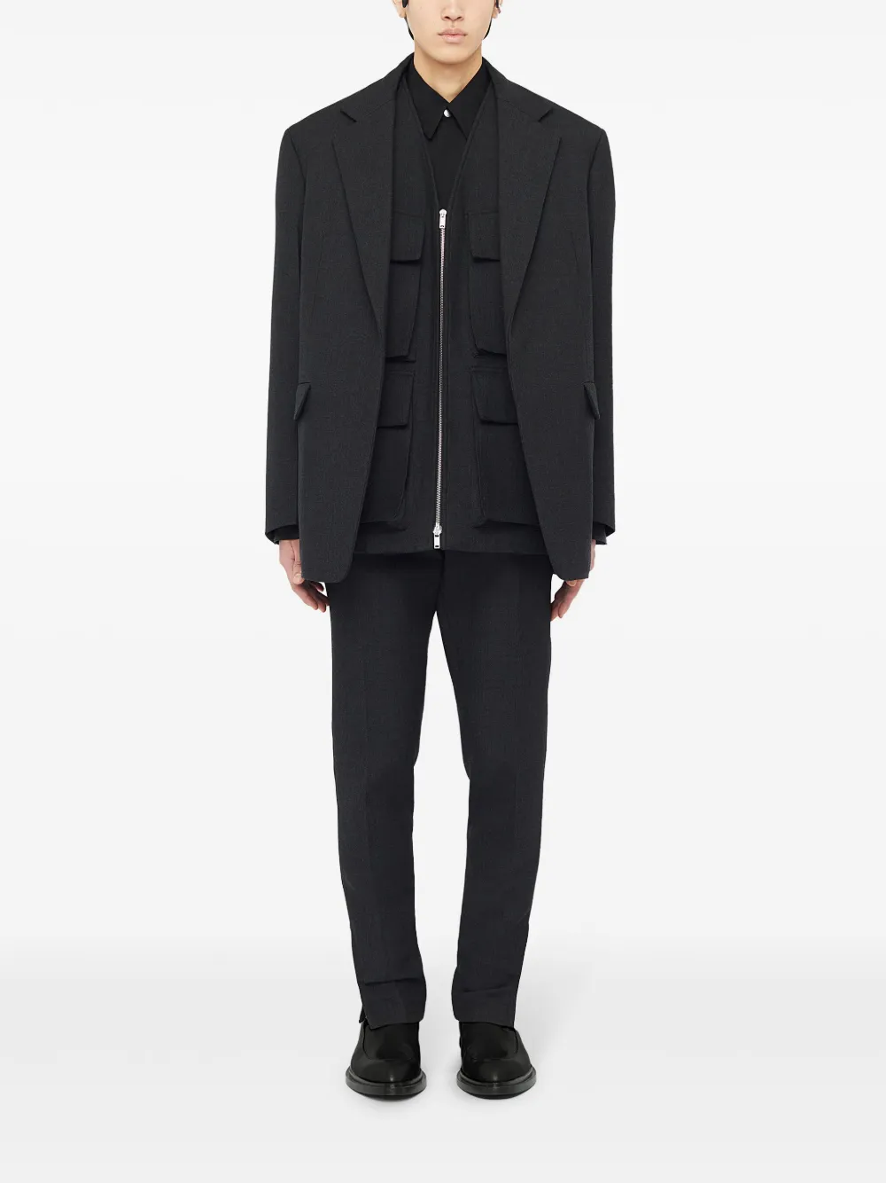 Jil Sander Twill gilet - Zwart