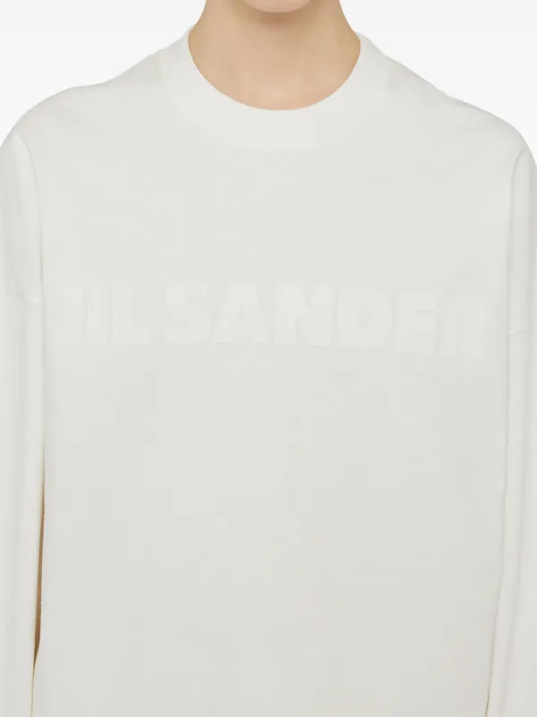JIL SANDER ロコフリント長袖Tシャツ J03GC0136J20243 102 Jil Sander ロゴ ロングTシャツ | ホワイト | FARFETCH JP