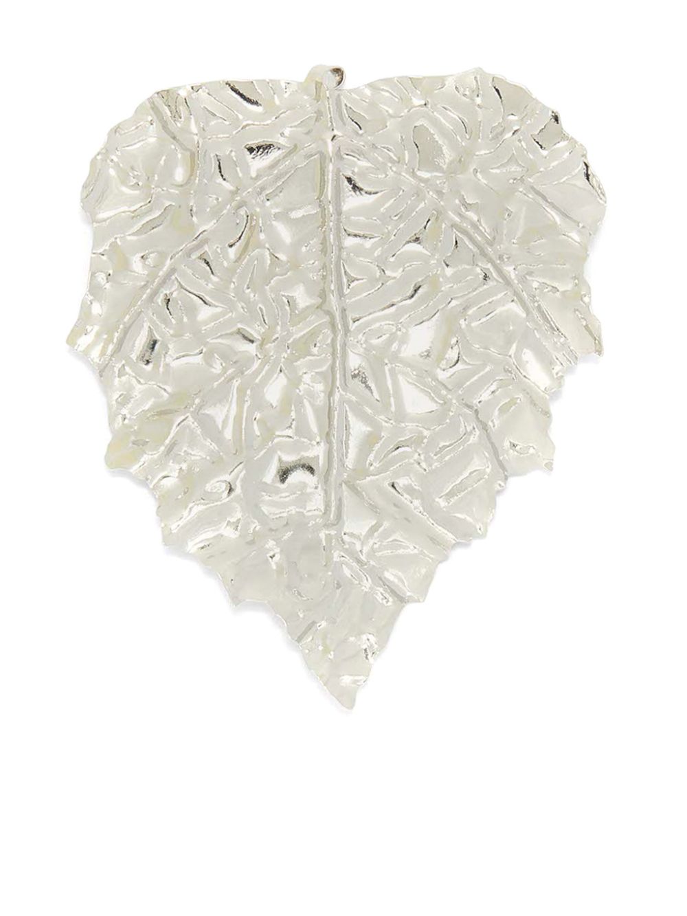 Jil Sander oversize leaf-shaped polished brooch - Grey