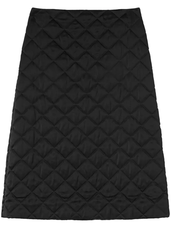 JIL SANDER ジルサンダー キルティング スカート ブラック Jil Sander Aライン キルティングスカート | ブラック | FARFETCH JP