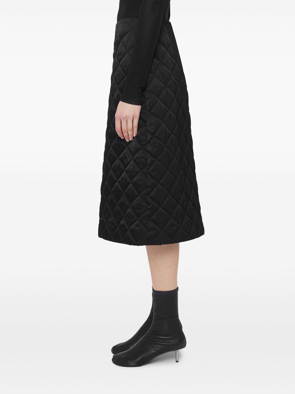 Shop Jil Sander A-line Quilted Midi Skirt In Schwarz