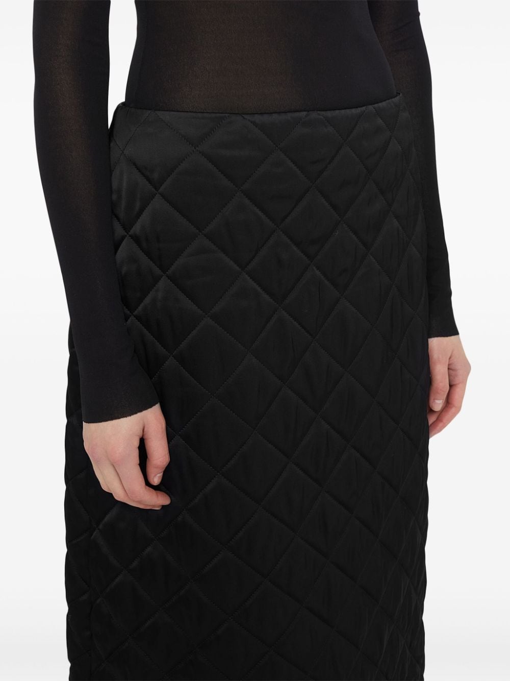 Shop Jil Sander A-line Quilted Midi Skirt In Schwarz