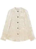 Jil Sander long-sleeve crushed-velvet shirt - Neutrals
