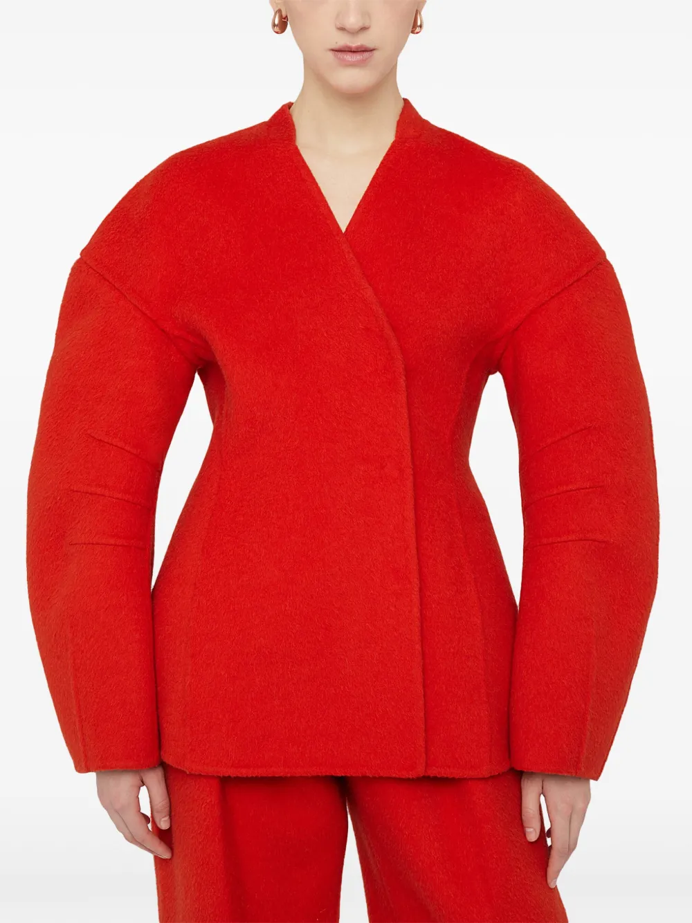 Jil Sander Jack van wolblend Rood