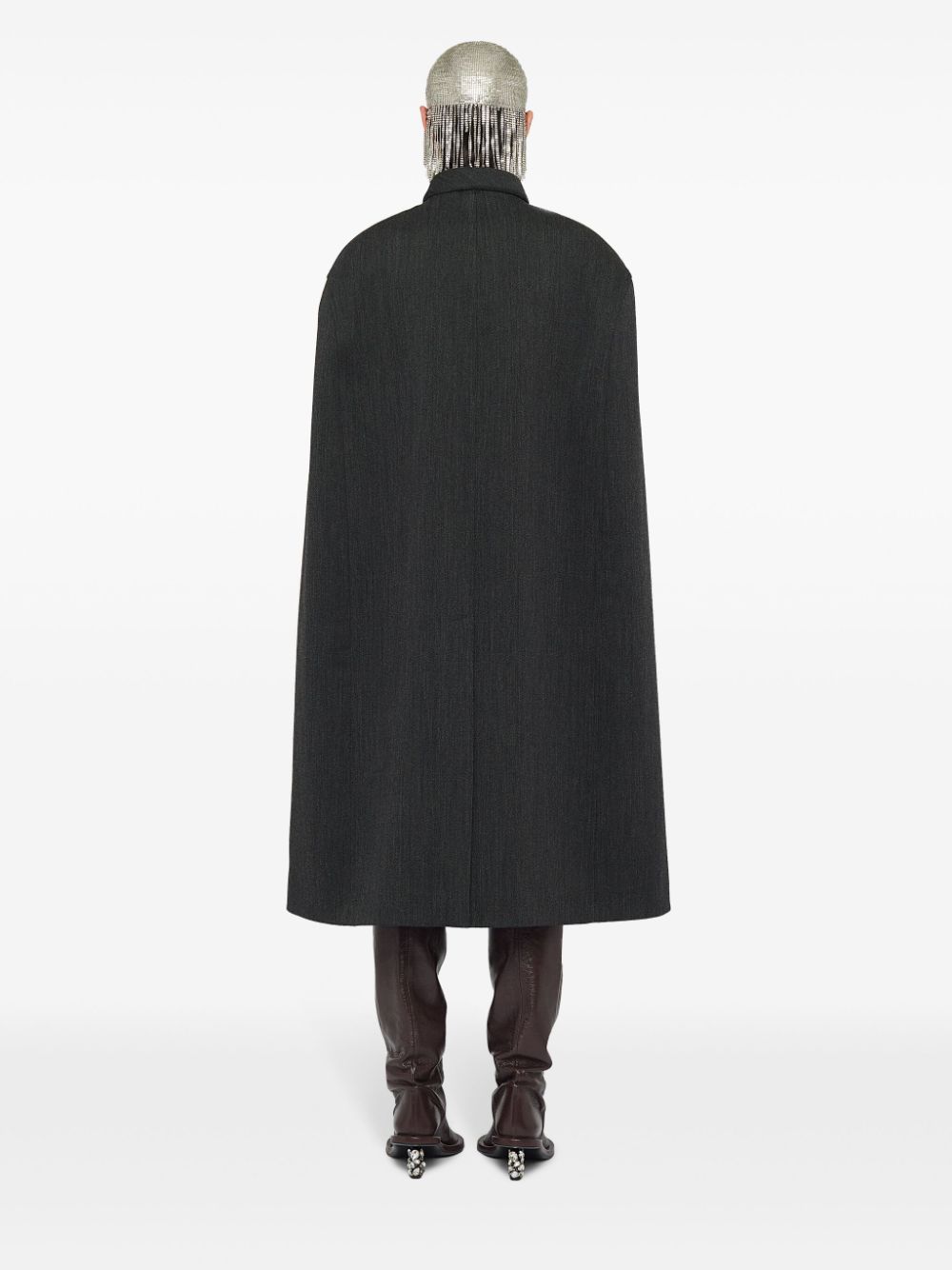 Shop Jil Sander Wool-blend Cape In Black