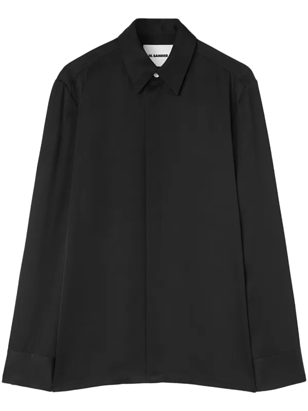 Jil Sander コンシールボタン シャツ | ブラック | FARFETCH JP