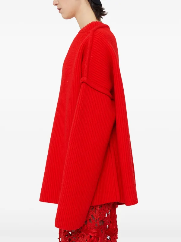 Jil Sander シームディテール セーター | レッド | FARFETCH JP