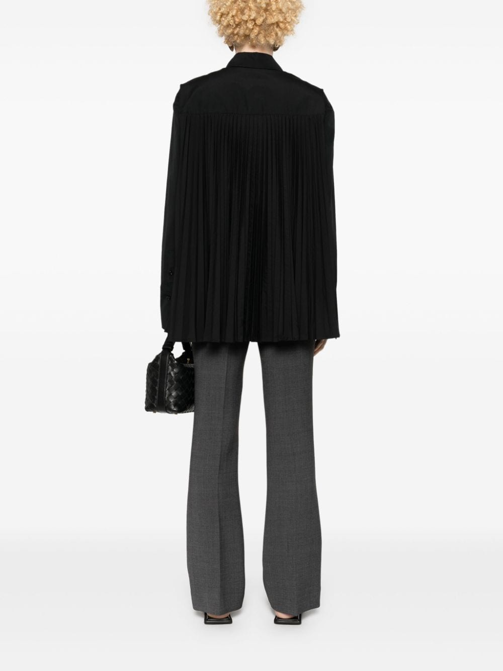 Shop Callas Milano Edie Pleated Shirt In Black