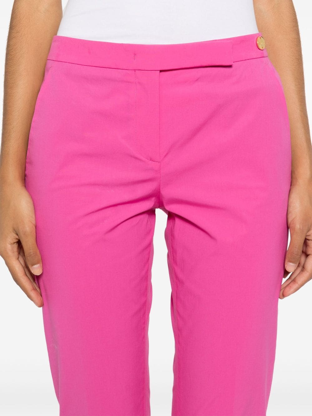 Shop Callas Milano Roger Mid-rise Tapered Trousers In Pink