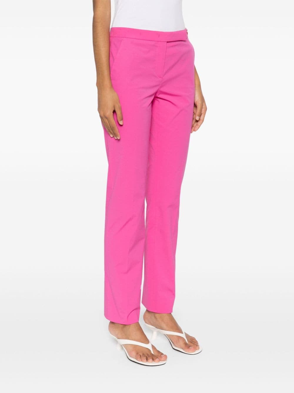 Shop Callas Milano Roger Mid-rise Tapered Trousers In Pink