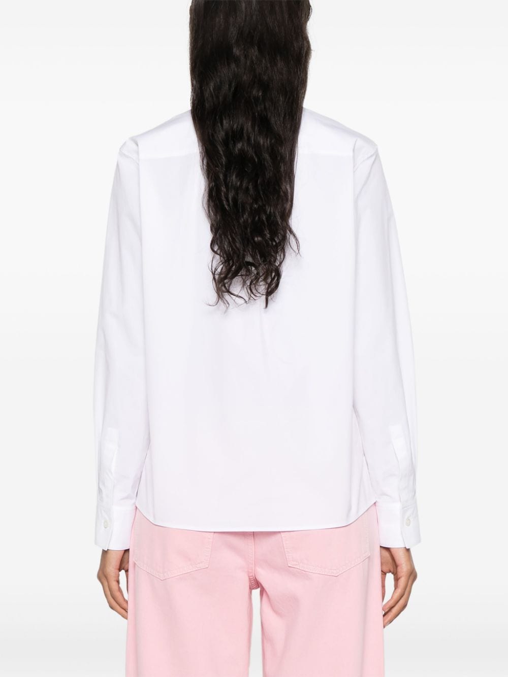 Shop Callas Milano Brooks Cotton Poplin Shirt In White