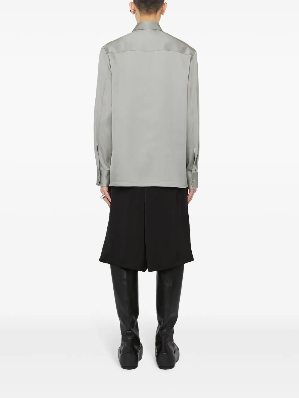 Jil Sander Satijnen overhemd Grijs