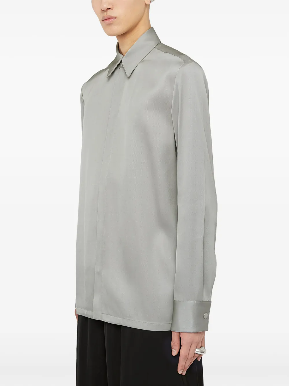 Jil Sander Satijnen overhemd Grijs