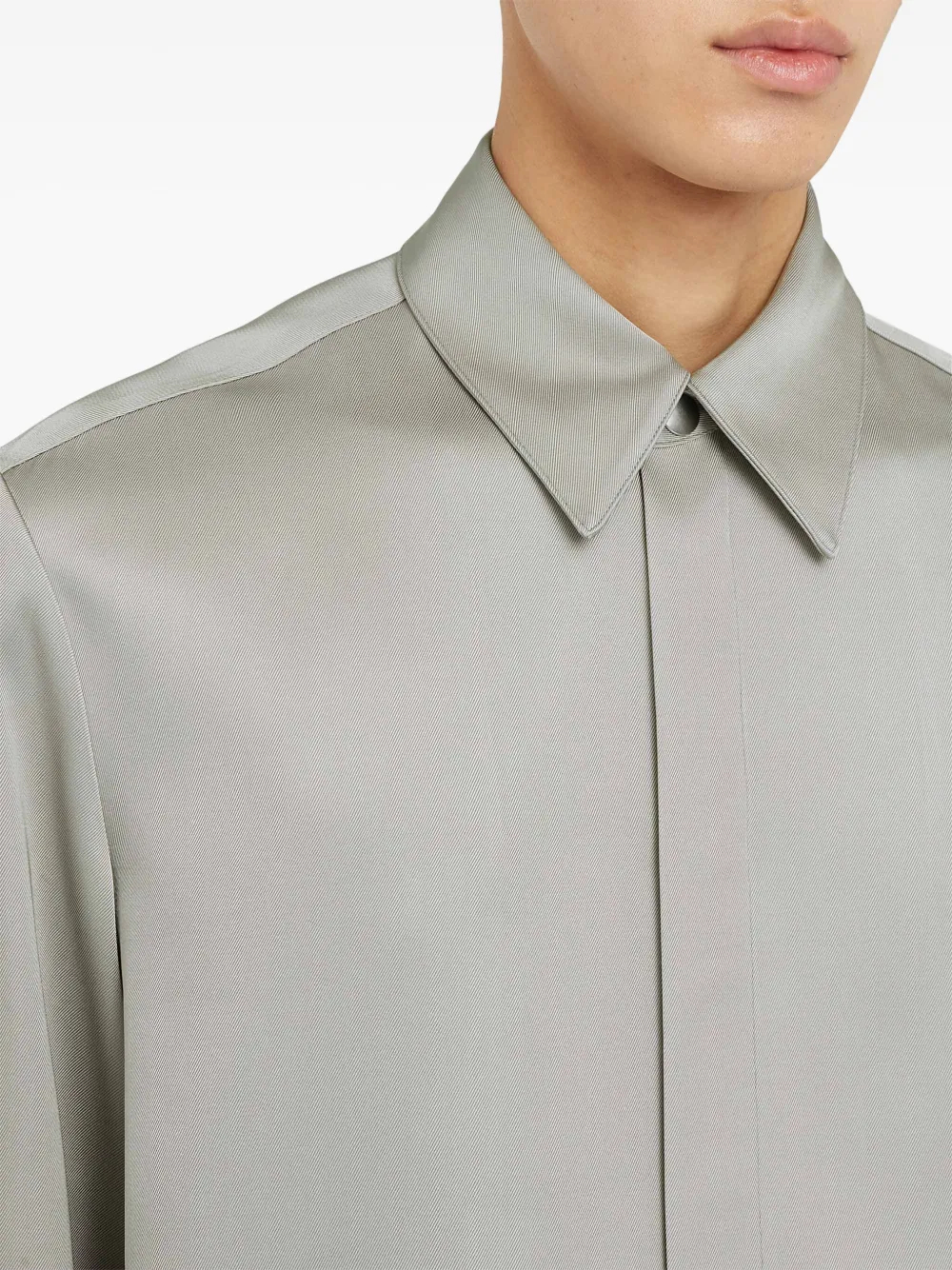 Jil Sander Satijnen overhemd Grijs