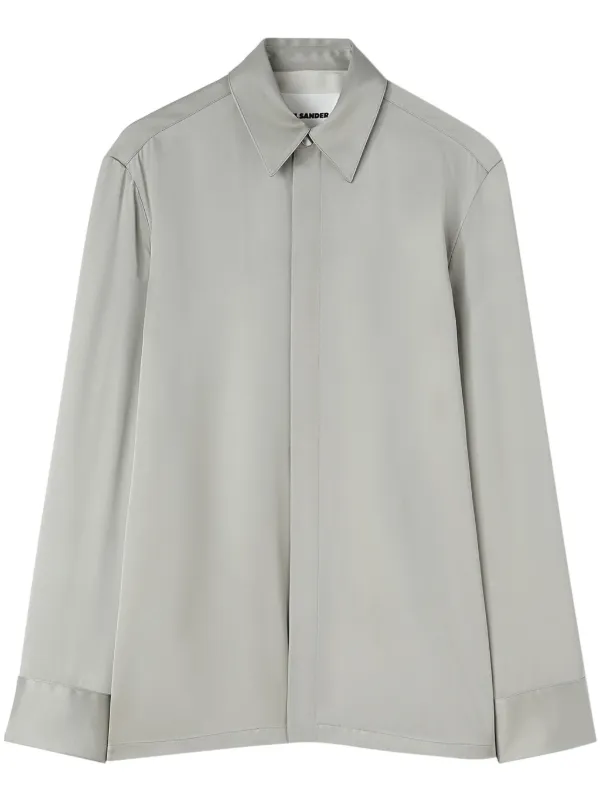 Jil Sander サテンシャツ | グレー | FARFETCH JP