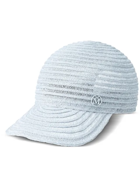 Maison Michel Tiger straw baseball cap