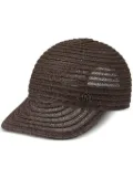 Maison Michel Tiger straw baseball cap - Brown