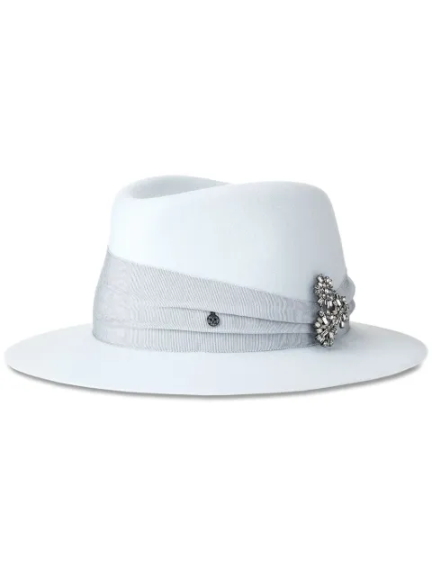 Maison Michel André appliqué-detail fedora hat