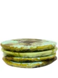 Dinosaur Designs distressed-effect coasters (set of 4) - Green