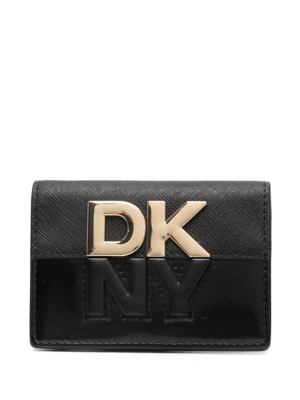 Dkny Logo-plaque Bi-fold Wallet In Black