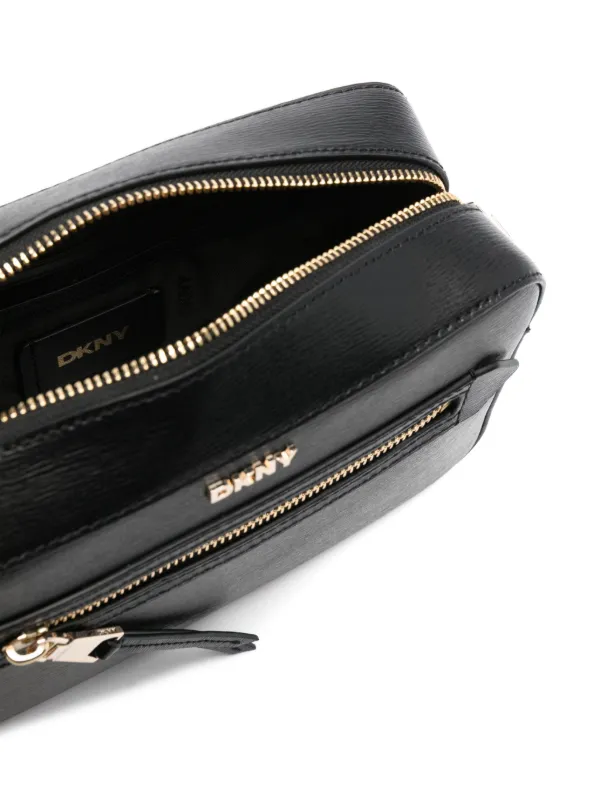 Dkny black leather bag best sale