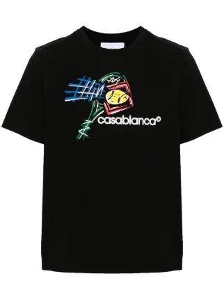 Tシャツ・カットソー CASABLANCA Men T-shirt Black MPF25JTS001 12 Casablanca Printed T-shirt | Black | FARFETCH