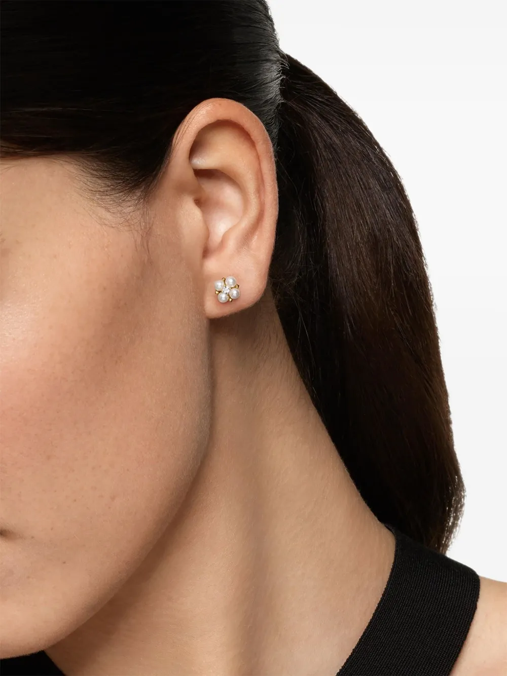 David Yurman 18kt yellow gold Petite Modern Renaissance pearl diamond stud earrings (7.8mm) | Image 2