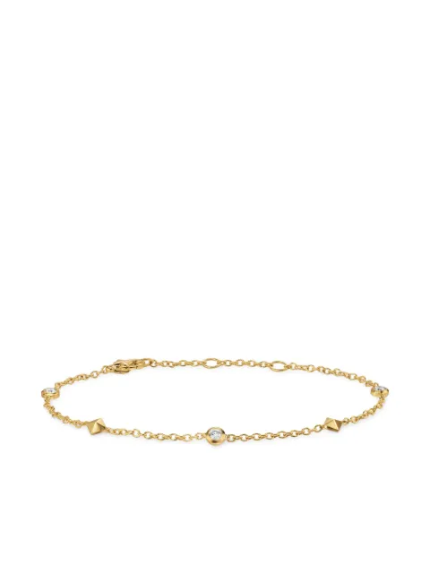 David Yurman 18kt yellow gold Petite Modern Renaissance Station diamond bracelet (4.6mm)