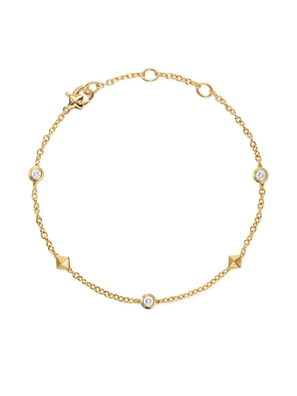 David Yurman 18kt yellow gold Petite Modern Renaissance Station diamond bracelet (4.6mm) | Image 2