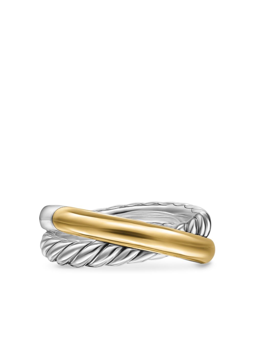 David Yurman 14kt yellow gold Crossover Two Row ring (7.5mm) - Silver