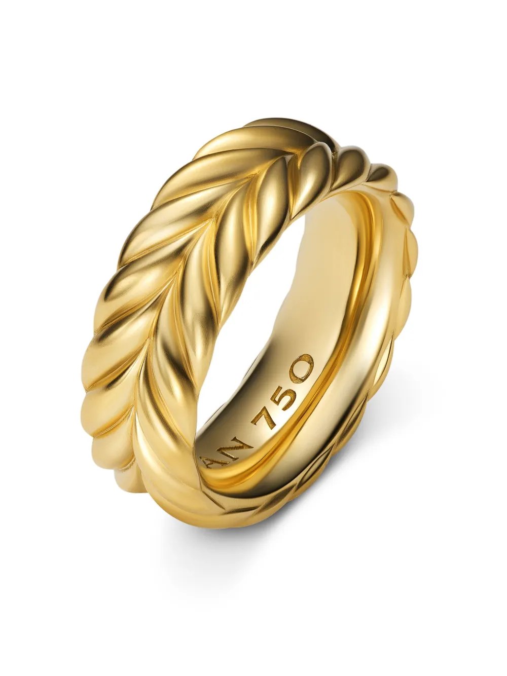 David Yurman 18kt yellow gold Chevron band ring | Image 2