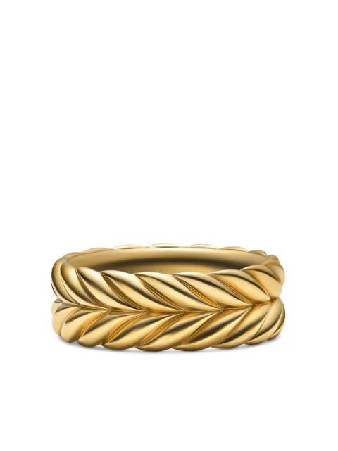 David Yurman 18kt yellow gold Chevron band ring