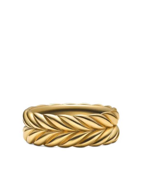 David Yurman 18kt yellow gold Chevron band ring