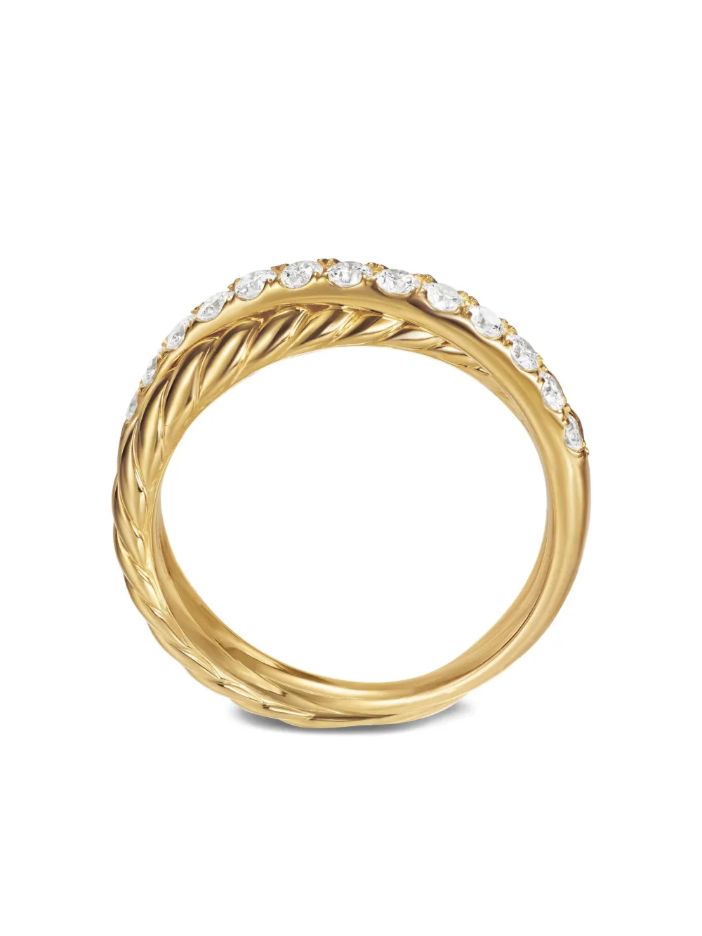 David Yurman Crossover Two Row ダイヤモンド リング 5mm 18Kイエローゴールド | ゴールドトーン | Image 1