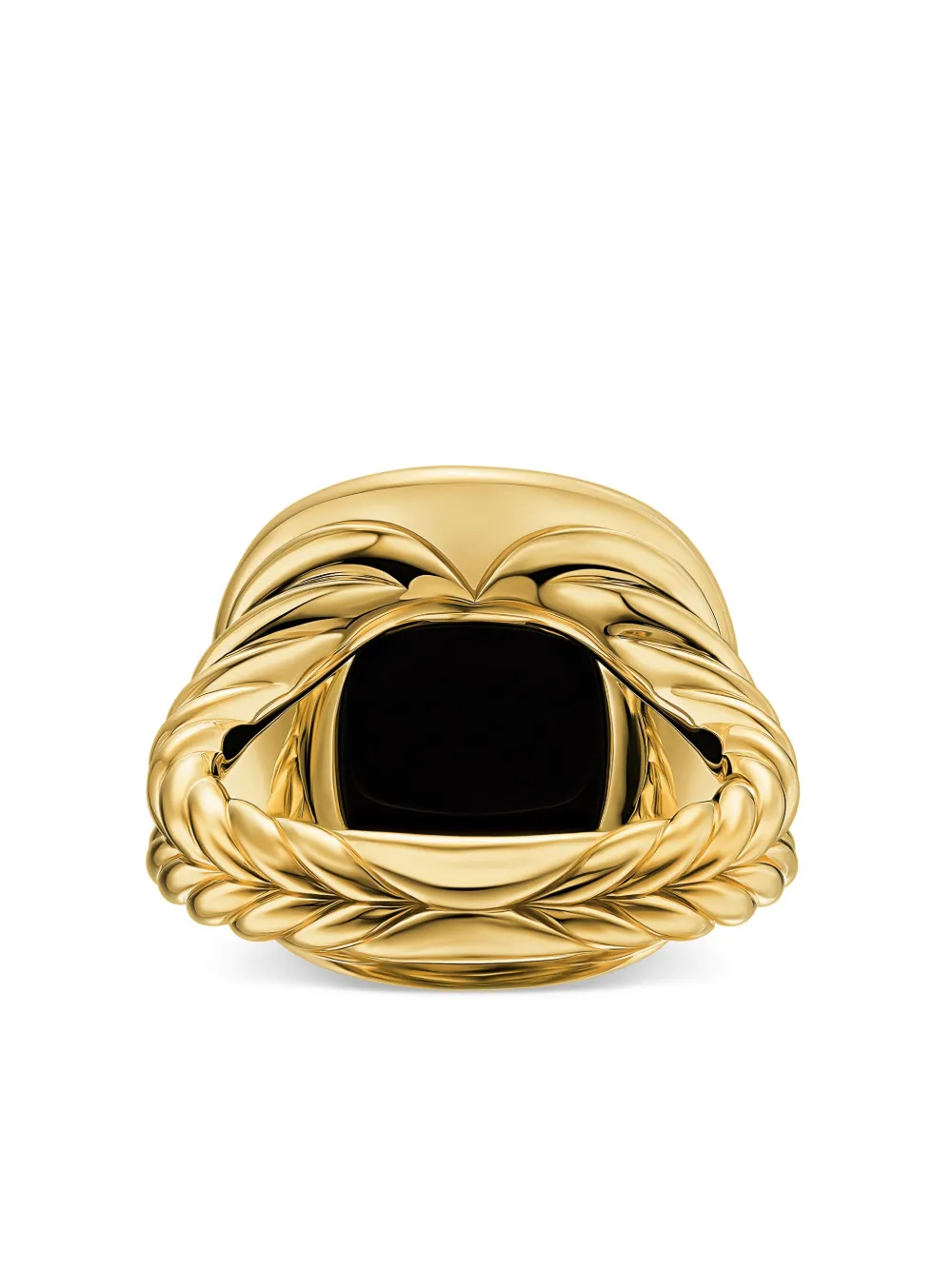 David Yurman 18kt Yellow Gold Albion Onyx And Diamond Ring In Gold