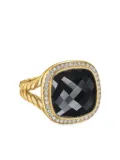 David Yurman 18kt yellow gold Albion onyx and diamond ring (15mm)