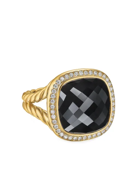 David Yurman 18kt yellow gold Albion onyx and diamond ring (15mm)