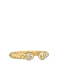 David Yurman 18kt yellow gold Cable Band Open diamond ring (2.8mm)