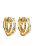 David Yurman 18kt yellow gold Crossover Multi Row diamond hoop earrings (18mm)