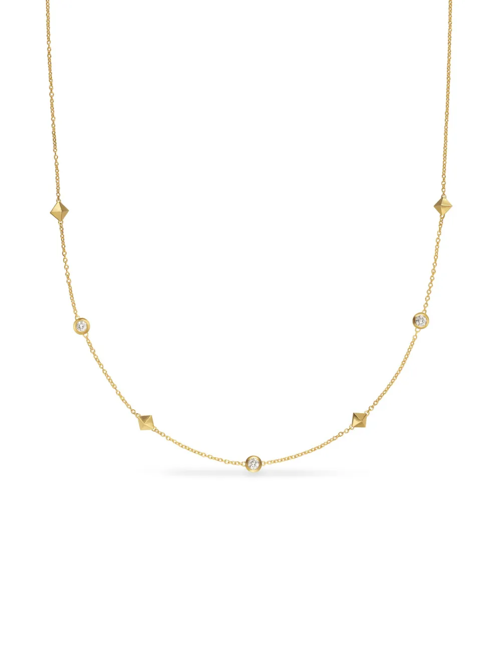 David Yurman 18kt yellow gold Renaissance Station diamond necklace (4.6mm) | Image 2