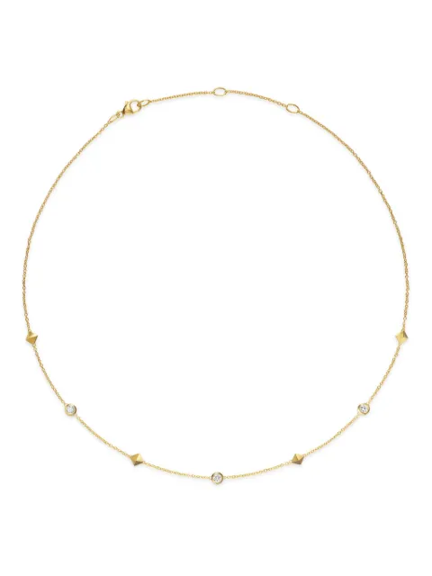 David Yurman 18kt yellow gold Renaissance Station diamond necklace (4.6mm)
