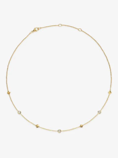 David Yurman 18kt yellow gold Renaissance Station diamond necklace (4.6mm)