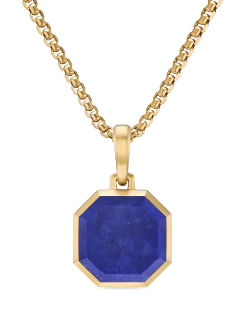 David Yurman pendentif Faceted en or 18ct serti de lapis-lazuli (16 mm)