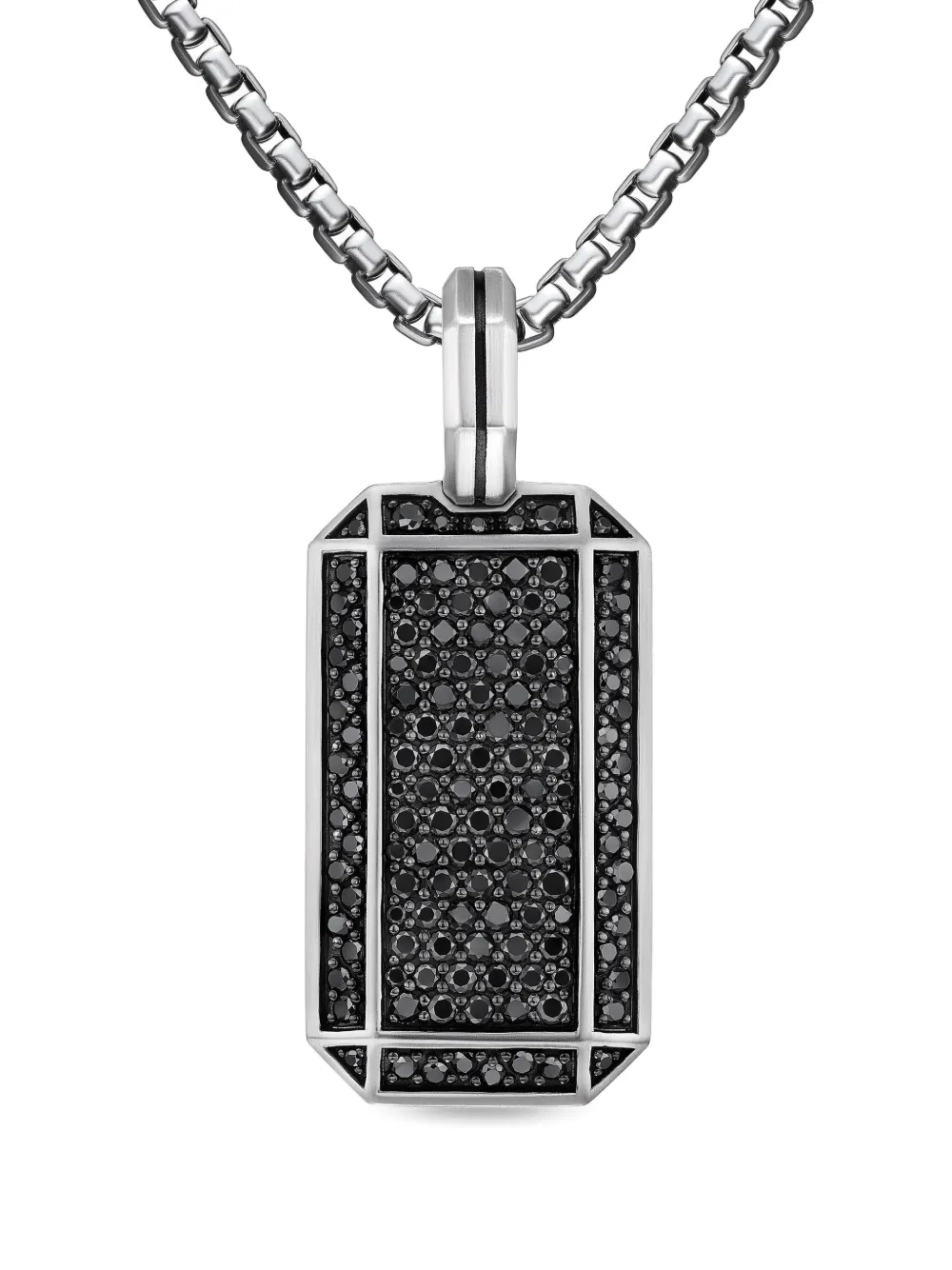 David Yurman شارة 'أوكتاغون' فضة إسترليني مرصعة بألماس (27 ملم) | فضي | Image 1
