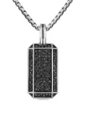 David Yurman sterling silver Octagonal diamond tag (27mm)