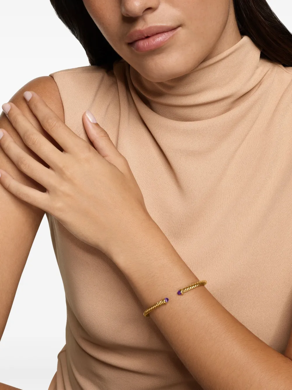 David Yurman سوار 'كابليسبيرا' ذهب أصفر عيار 18 مرصع بحجر الجمشت | Image 2
