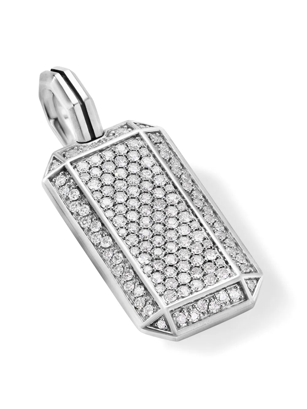 David Yurman Sterling Silver Diamond Tag Amulet In Silver